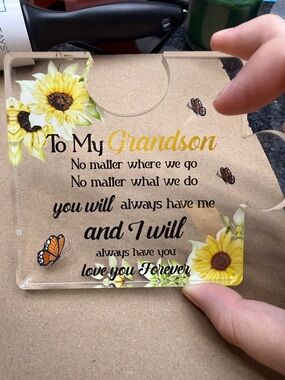 Sunflower 'To My Grandson' Acrylic Plaque 3 pack.